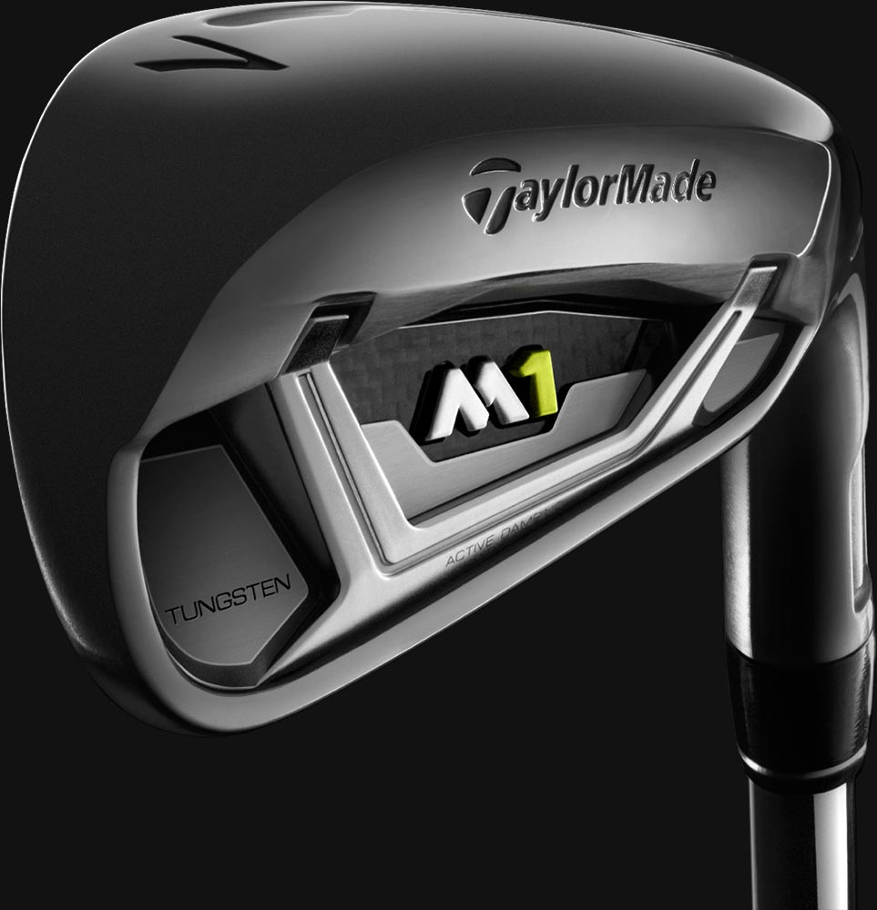 m1 irons feature a multi-material badge, which dampens